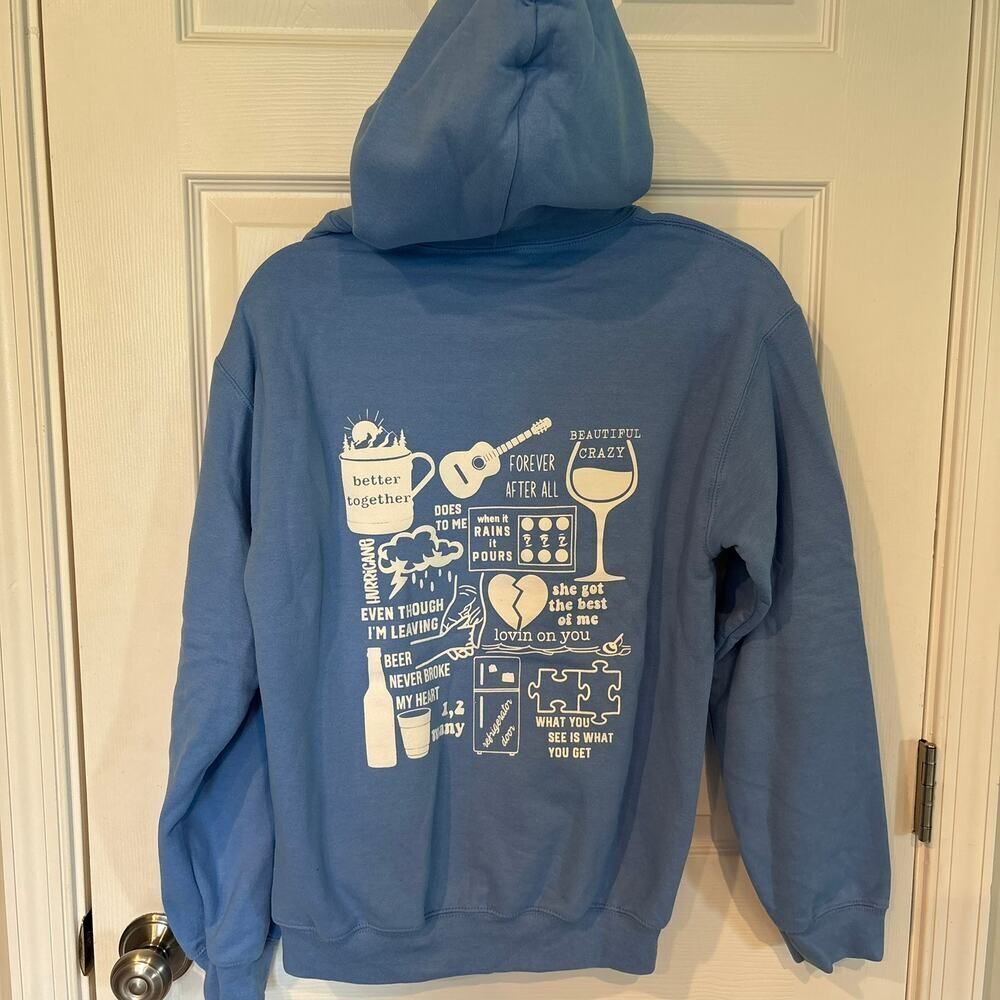 Luke Combs Song Hoodie Blue Small